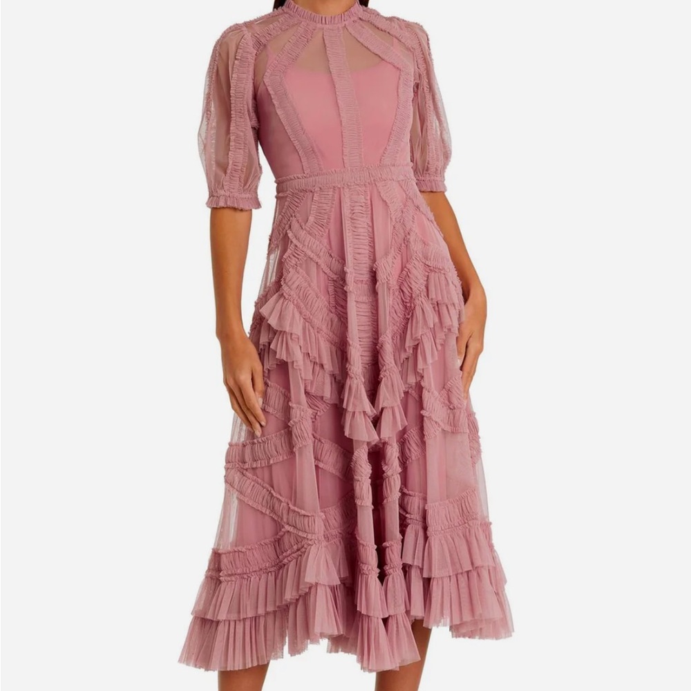 Mac Duggal Ruched Midi Dress Size 12 $325